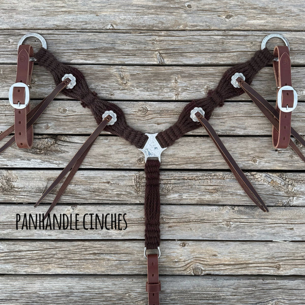 Cheval's Handmade Western Mohair Breast Collar For Horses, Horse Equestrian Breast Collars (MB-22 Cob